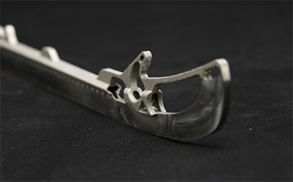 Precision-engineered metal part, showcasing advanced manufacturing technology.