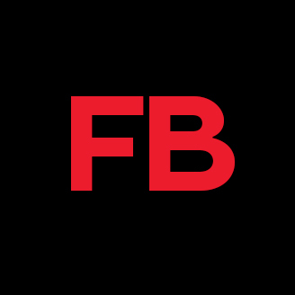 "FB" in bold red letters on a black background, representing a stylized logo or acronym.