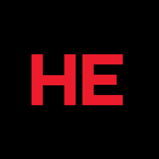 Higher Education logo in red on a black background, symbolizing advanced technology studies.
