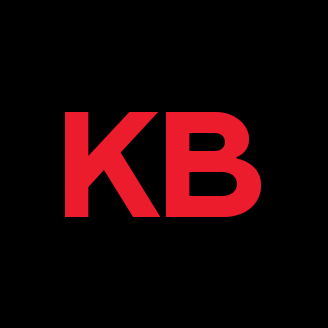 Red "KB" initials on a black background.