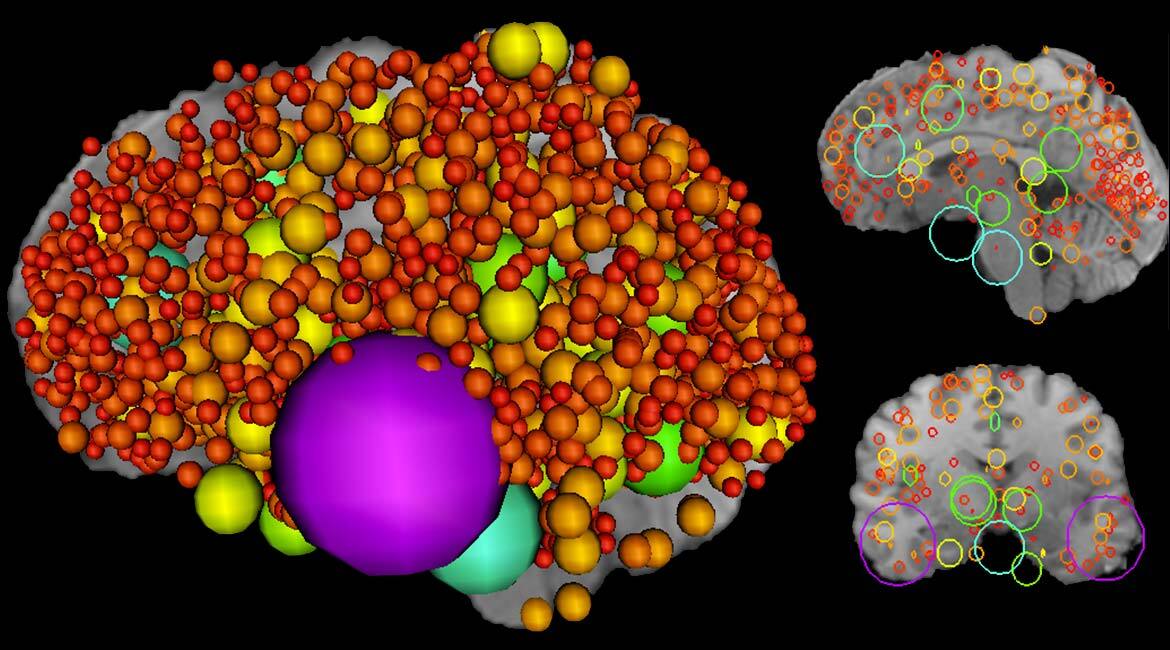 Modélisation 3D de nanoparticules et de liaisons moléculaires.