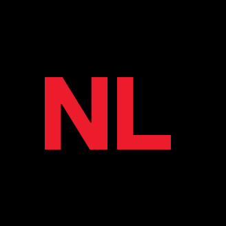 NL in bold red letters set against a black background, representing a sleek and modern design.