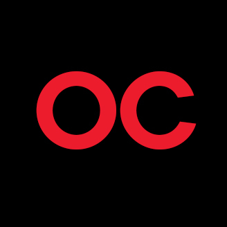 Logo de l'université avec deux lettres "O" et "C" en rouge sur fond noir.