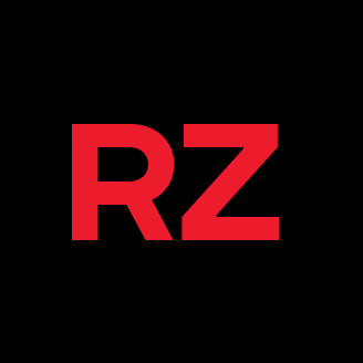 Logo RZ rouge sur fond noir, représentatif d'une identité de marque ou institutionnelle.