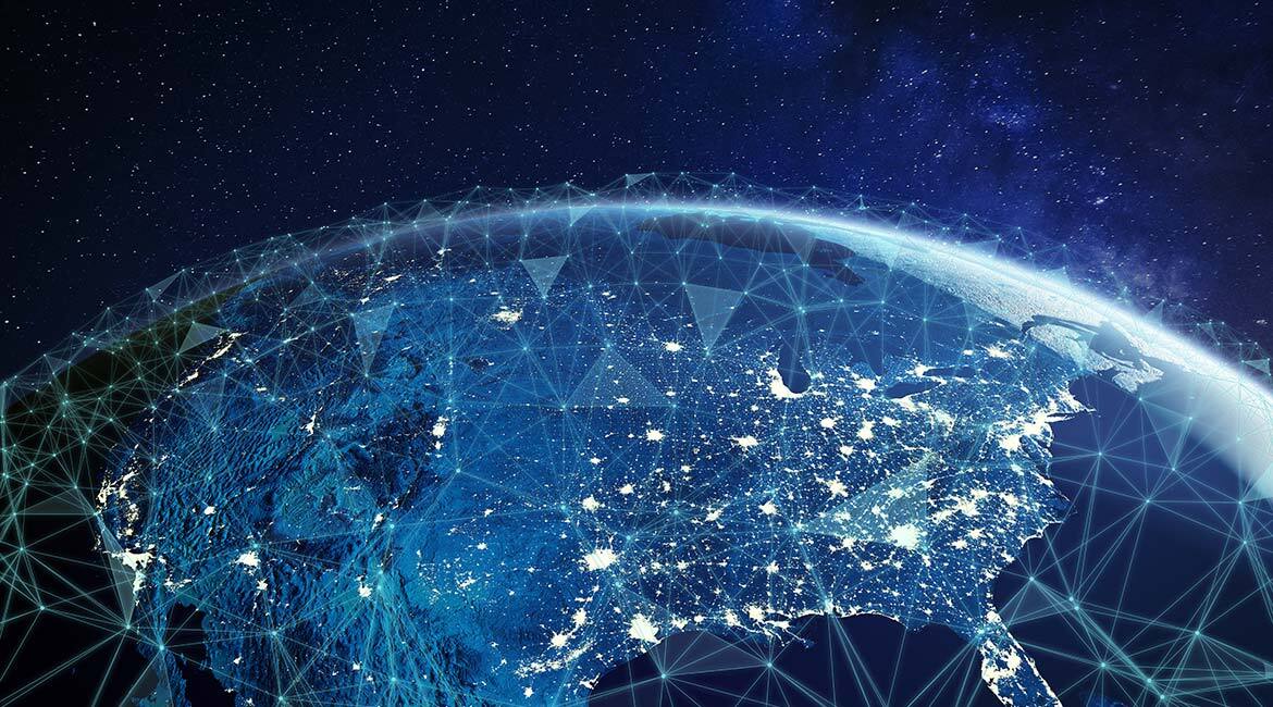 Connectivité globale et réseaux numériques, illustrant l'innovation et la technologie avancée.