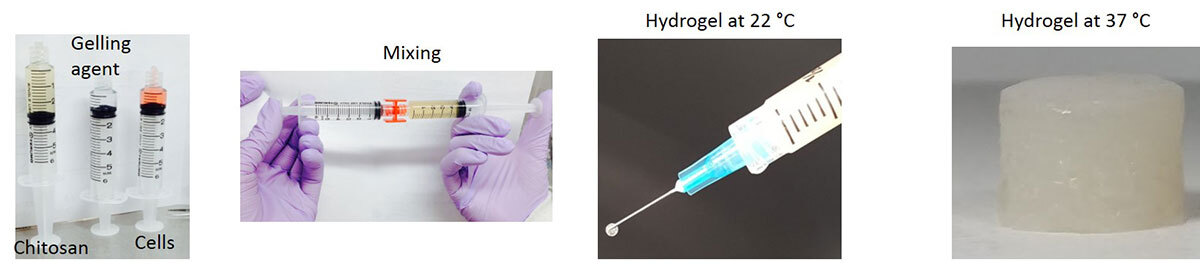 Steps in hydrogel preparation