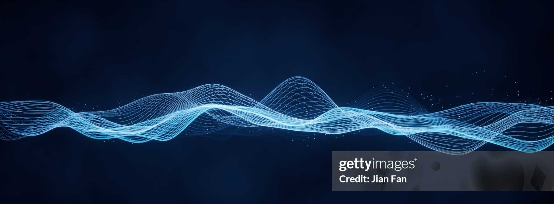 Dynamic blue wave patterns represent the flow of information and innovation in technology.